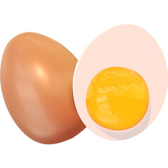 half an egg with egg shell 3d