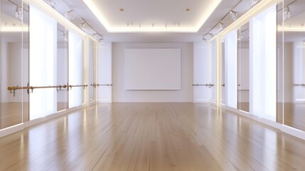Obraz premium Enchanting Dance Studio Reflections Elegance and Opportunity Await