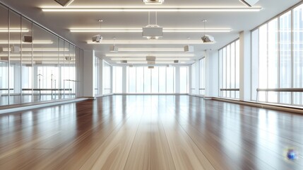 Fototapeta premium Enchanting Dance Studio Reflections Elegance and Opportunity Await