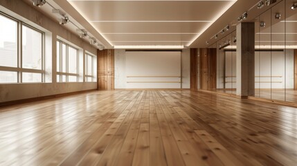 Fototapeta premium Enchanting Dance Studio Reflections Elegance and Opportunity Await