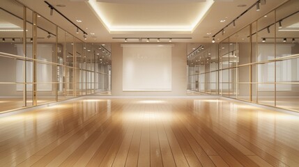 Fototapeta premium Enchanting Dance Studio Reflections Elegance and Opportunity Await