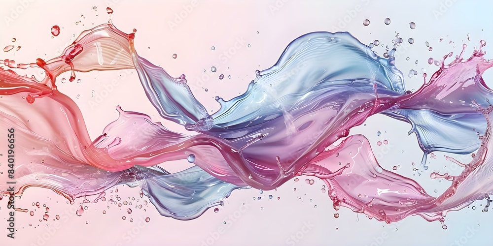 Poster easily adjust hsl to change liquid splash ribbon on light or dark background. concept image editing 
