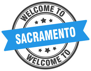 Welcome to Sacramento stamp. Sacramento round sign