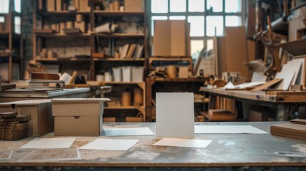 Creative Chaos Film Set Designer's Warehouse with Business Cards Scale Models and Props