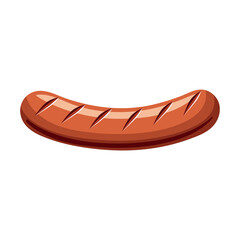 Sausage vector flat image. Sausage on white background