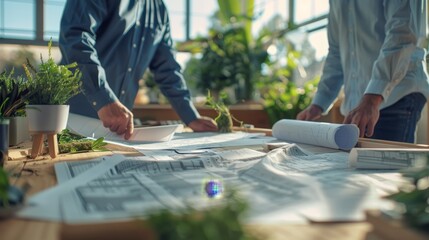 Fototapeta premium The architectural planning table
