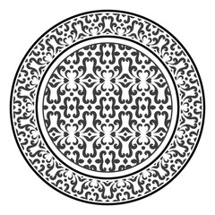 Ethnic mandala. Mandala floral ornamental circular pattern. Ethnic seamless round pattern. Vintage tribal ornament vector. Classic antique luxury element. Decorative for textile, fabric, rug, tattoo.