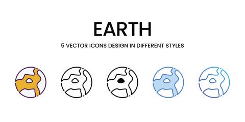 Earth icons vector set stock illustration.