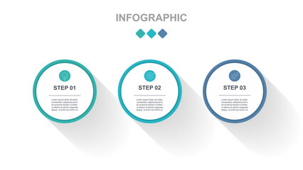 Modern infographics from circles with icons for business presentations. Template vector