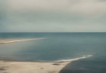 Illustration, beach, empty, dramatic. Generative AI.	
