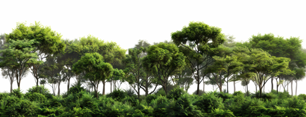 Lush green forest cut out