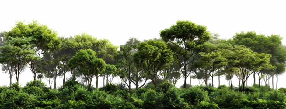 Lush green forest cut out