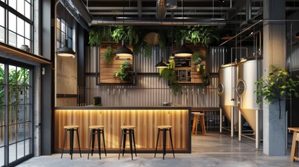 Craft Beer Brewery Hop Varieties Fermentation Tanks and Tasting Flight Blank Business Cards for Custom Branding