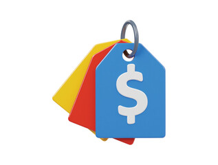 Price tag icon 3d render illustration