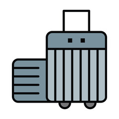 Suitcase icon, vector illustration, filled style, best used for web