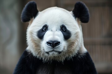 Obraz premium Panda looking at the camera, ideal for wildlife and nature photography