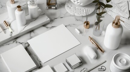 Sophisticated Perfume Lab Elegant Bottles Fragrance Notes and Business Cards