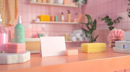 Artisanal Soap Making Handcrafted Business Cards and Colorful Bars in a Boutique Studio