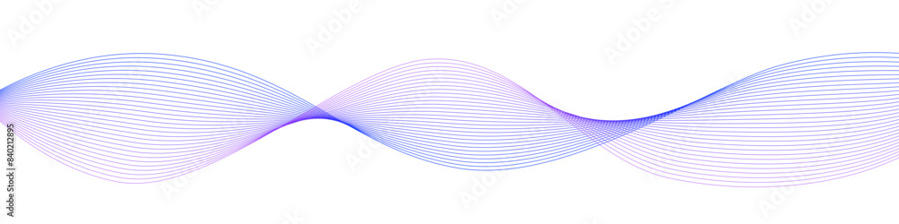 Poster Vector wave dynamic music lines. Violet-rose abstract lines. Sound waves on transparent background for your design. Vector EPS 10