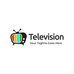 Creative media television vector logo design template