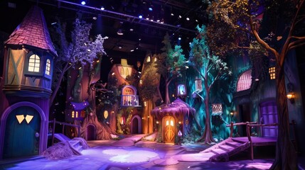 Obraz premium The festival dedicated to childrens literature showcases a stage designed to inspire with fairytale themes and characters