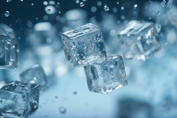 Obraz premium ice cubes on black background