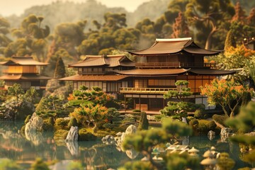 This interactive piece showcases a Japanese art style, creatively designed to enrich user engagement and experience