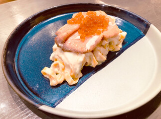 Carbonara Spaghetti with Salmon