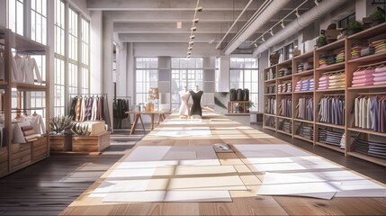 Creative Chaos Fashion Design Studio with Blank Business Cards Fabric Swatches and Mannequins Professional Workspace for Designers and Creatives