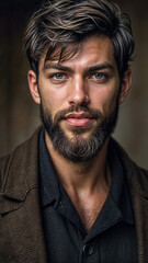 Obraz premium A painting of a Silver Lining, Timeless Tailoring, Wisdom's Portrait, Distinguished Grace, Executive Elegance. 