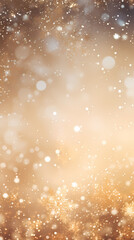 Abstract background with golden glitter and snowflakes