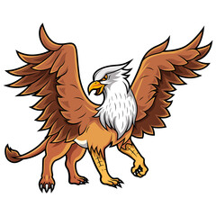 Cartoon griffin isolated on white background