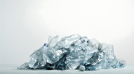 Obraz premium plastic trash bottles, starkly isolated on a white background