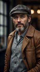 A painting of a Silver Lining, Timeless Tailoring, Wisdom's Portrait, Distinguished Grace, Executive Elegance.	