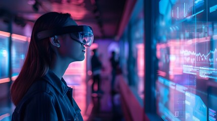 Cutting Edge Lab with Futuristic Holographic Interfaces and Interactive Digital Experiences