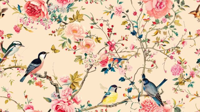 Fototapeta Beautiful seamless pattern