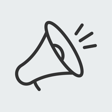 recommend clip art: Megaphone symbol with outline style. Easy editable vector icon design.