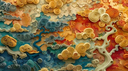 Retro antique flower pattern texture illustration poster background