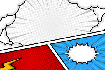 Empty comic page border background design template