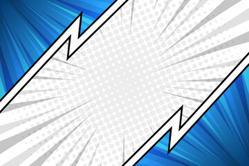 Blank blue comic page border background design template