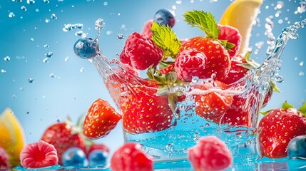 Berries bursting with flavor freshness in fruit salad, vitamin c berry sweet