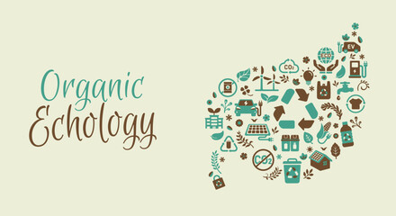 Vector banner illustration with ecology motif