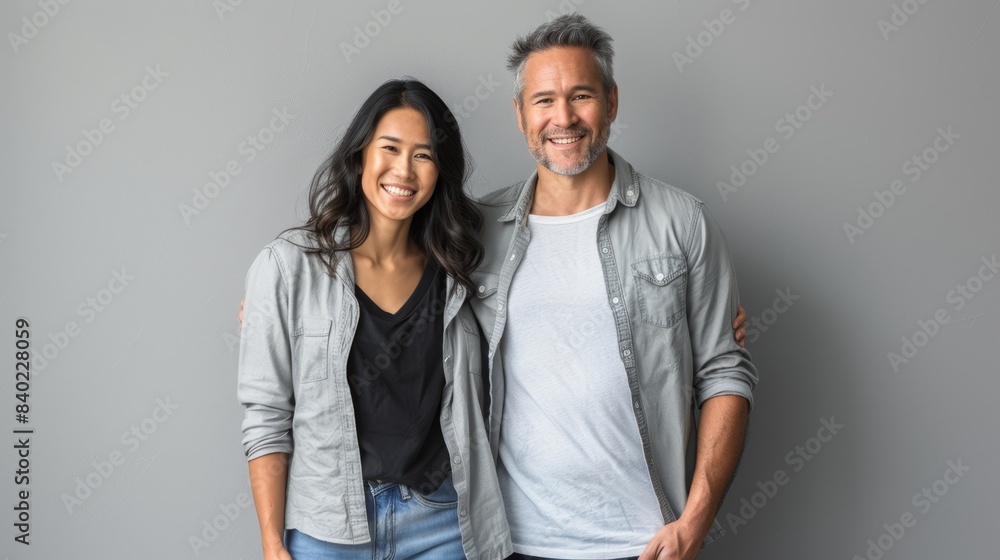 Poster The smiling casual couple