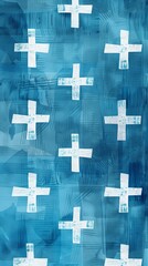 Obraz premium Simplified Abstract Blue Medical Crosses