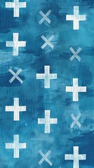 Obraz premium Simplified Abstract Blue Medical Crosses