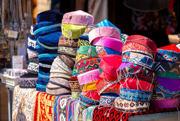 Skullcap, the national headdress of the eastern peoples of Kazakhstan, Uzbekistan, Kyrgyzstan,...