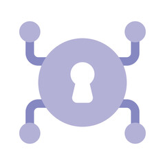 Keyhole with network nodes denoting vector of network security