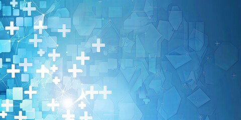 Obraz premium Simplified Abstract Blue Medical Crosses