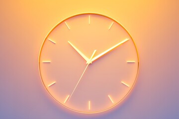 Backlit simple white clock time 10 o clock 15 minutes