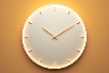 Backlit simple white clock time 10 o clock 15 minutes